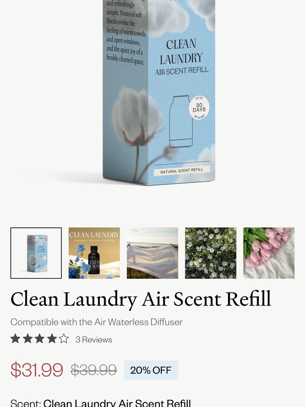 Clean Laundry Air Scent Refill - Blue